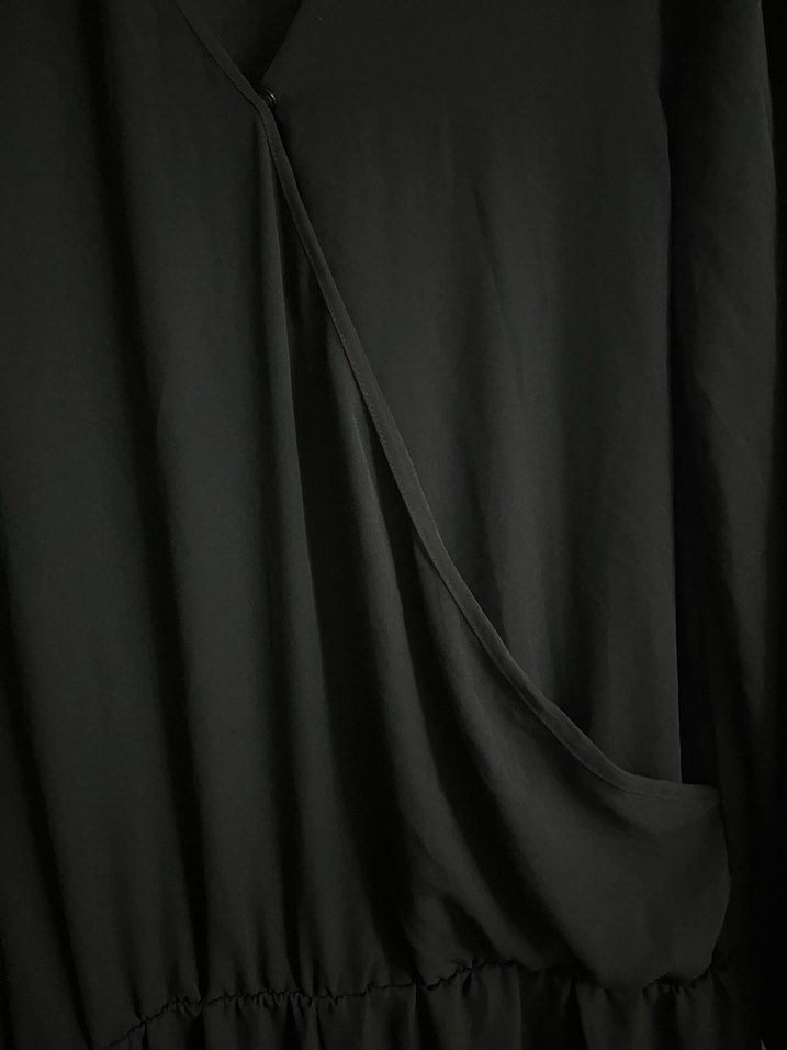 Kadın Siyah Uzun Kollu Salaş Tulum - Görsel 4