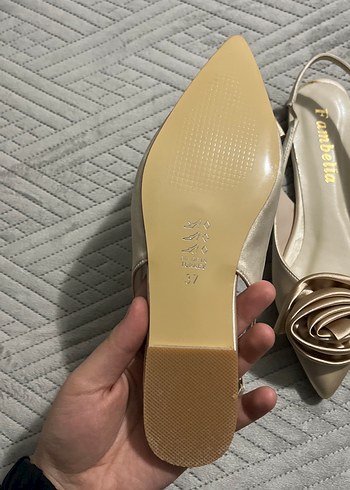 Bej Stiletto Kadın Abiye Ayakkabı - Görsel 3