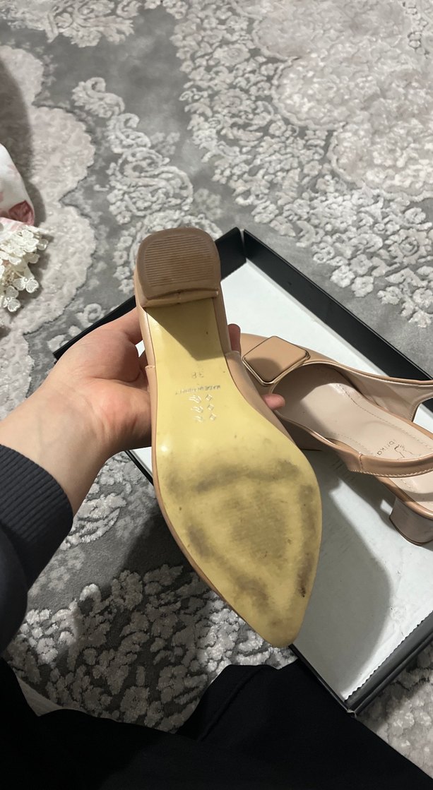 Bej Deri Stiletto Topuklu Kadın Ayakkabı - Görsel 4