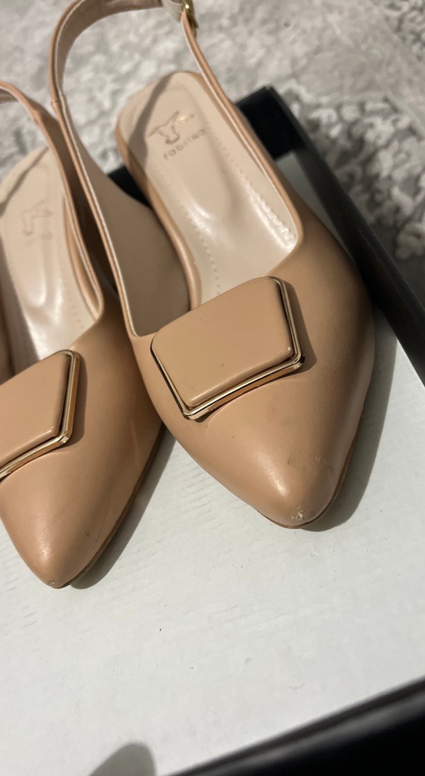 Bej Deri Stiletto Topuklu Kadın Ayakkabı - Görsel 2