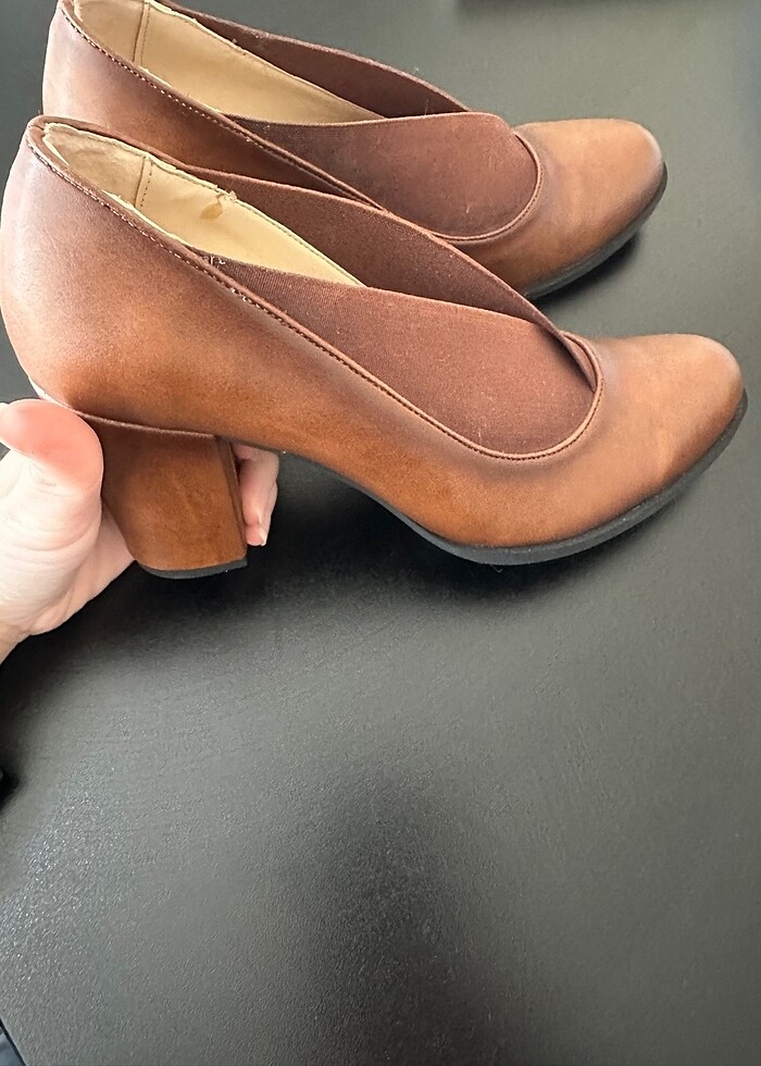 Sıfır kalın topuklu ayakkabı - Görsel 3