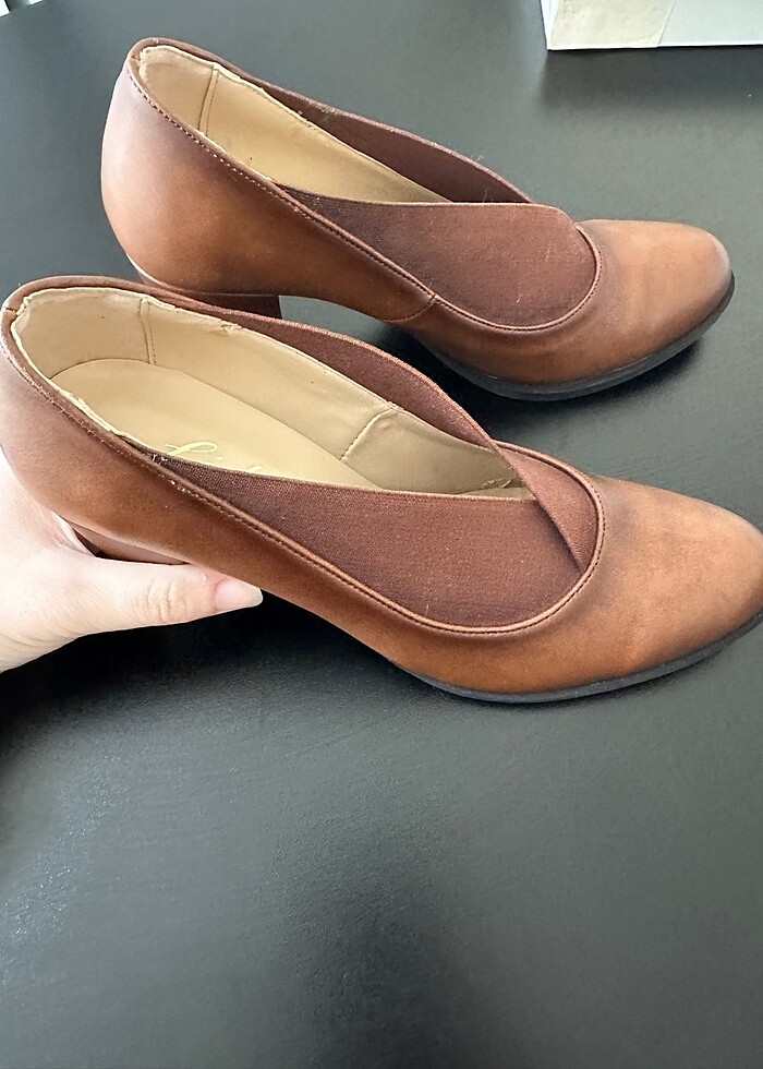 Sıfır kalın topuklu ayakkabı - Görsel 4