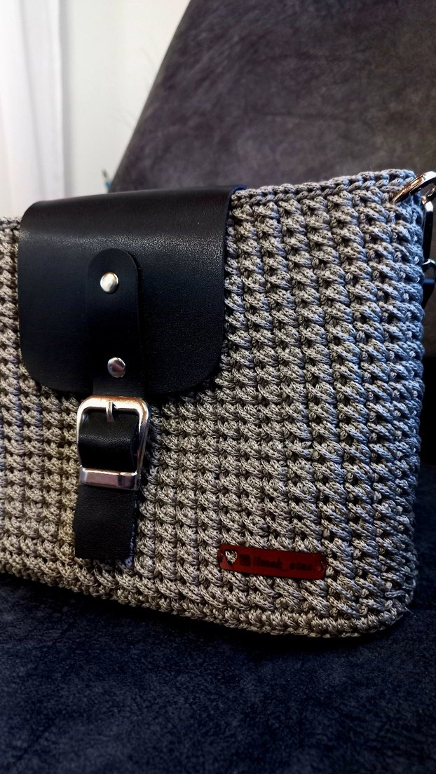 Gri el örgüsü Kadın Çanta - Görsel 2