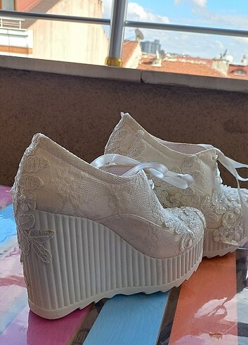 Gelin ayakkabısı yüksek taban - Görsel 6