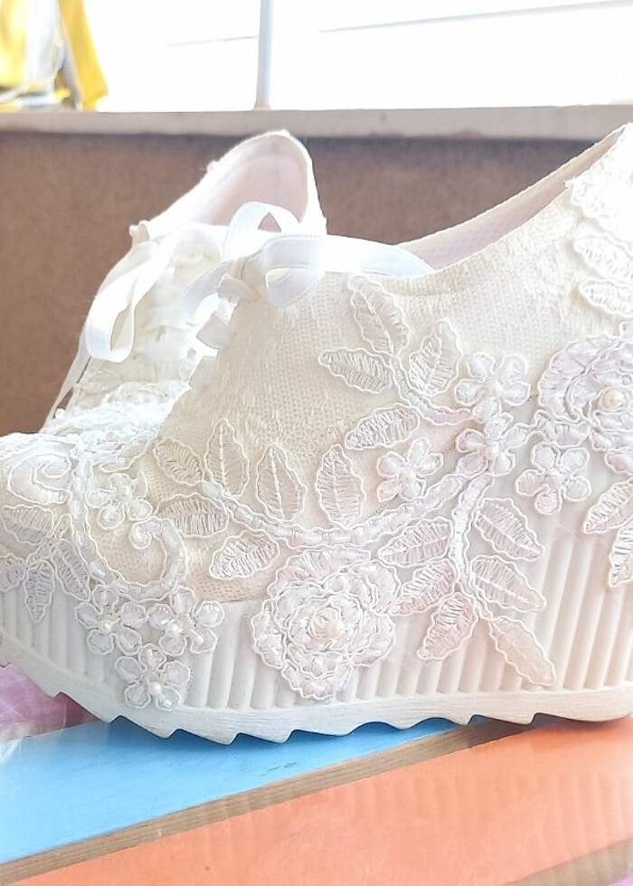 Gelin ayakkabısı yüksek taban - Görsel 2