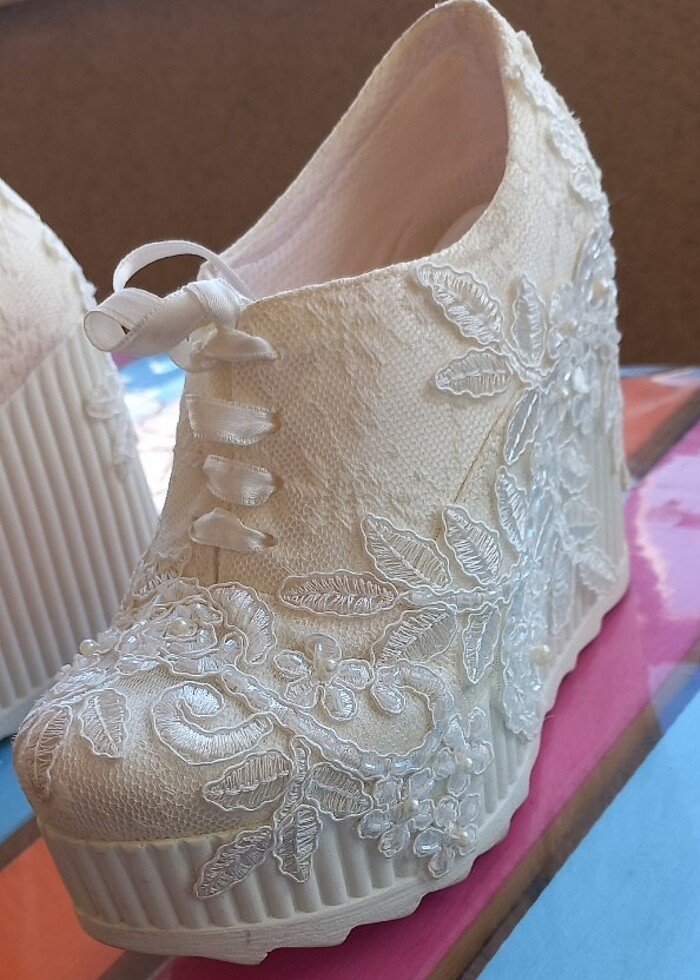 Gelin ayakkabısı yüksek taban - Görsel 4