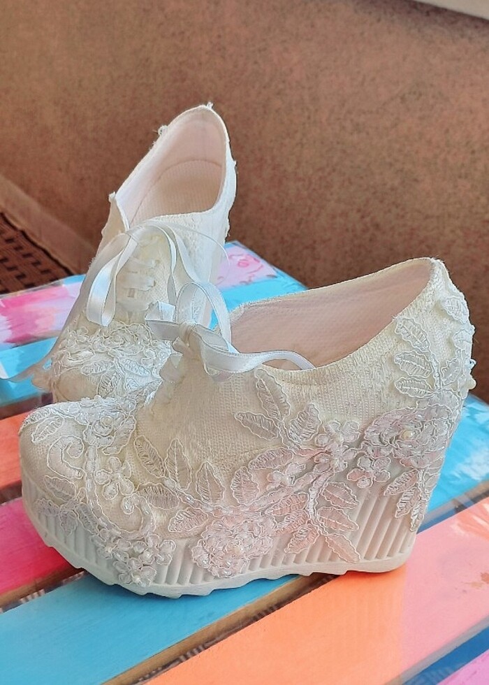 Gelin ayakkabısı yüksek taban - Görsel 3