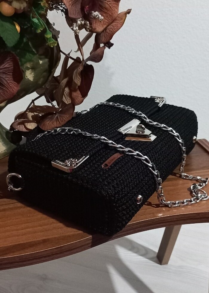 El örgüsü makrome çanta. - Görsel 3