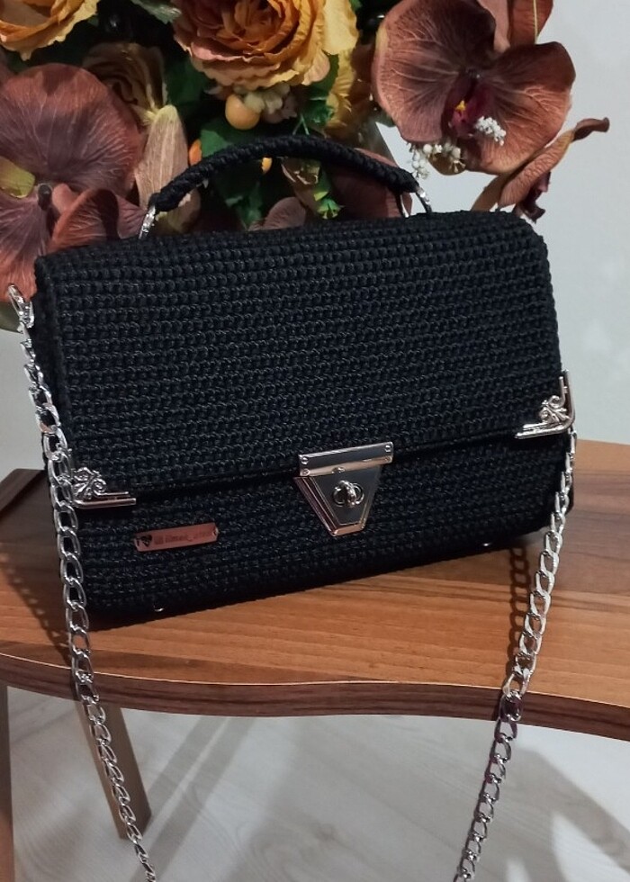 El örgüsü makrome çanta. - Görsel 5