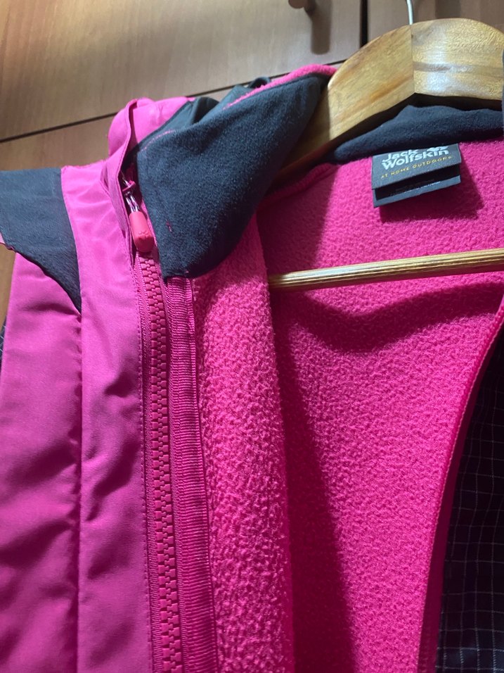 Jack wolfskin Kadın Pembe Kapüşonlu Uzun Kollu 3 in 1 sugeçirmez - Görsel 2