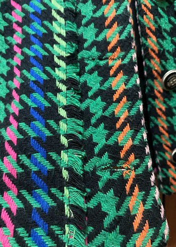 Renkli Düğmeli Midi Kadın Ceket m beden - Görsel 3