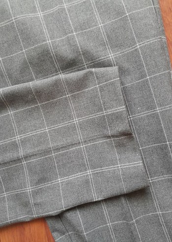 twist marka Gri Kareli Kumaş Kadın Pantolon - Görsel 7