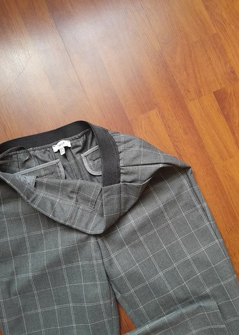 twist marka Gri Kareli Kumaş Kadın Pantolon - Görsel 8