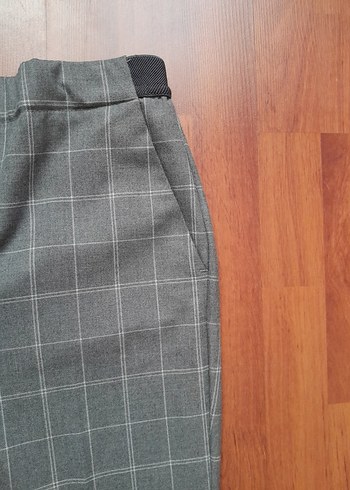 twist marka Gri Kareli Kumaş Kadın Pantolon - Görsel 6