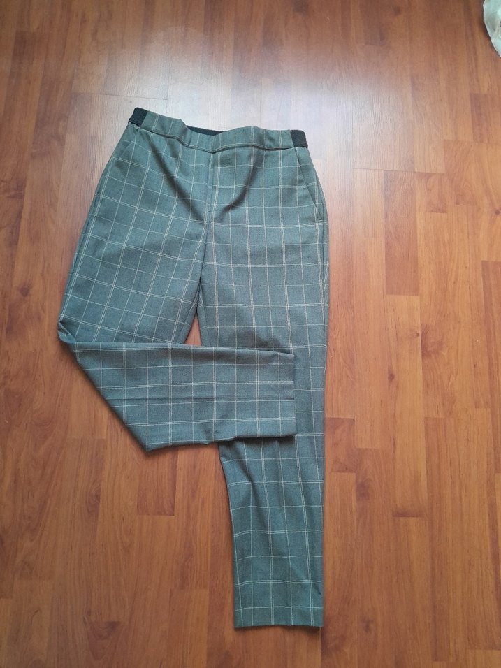 twist marka Gri Kareli Kumaş Kadın Pantolon - Görsel 2