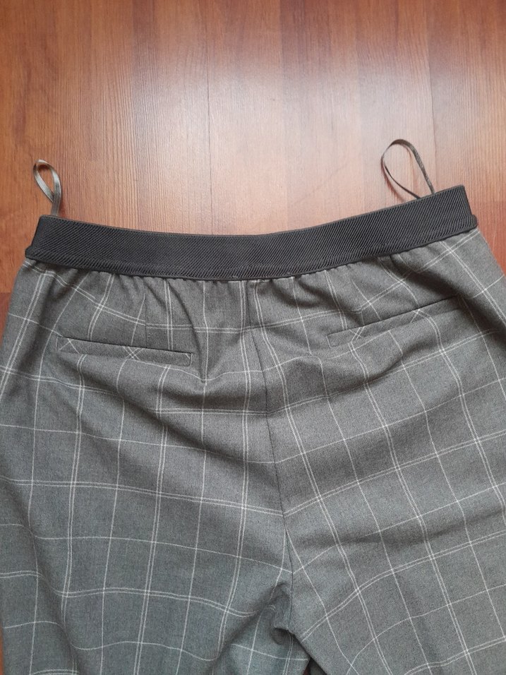 twist marka Gri Kareli Kumaş Kadın Pantolon - Görsel 5