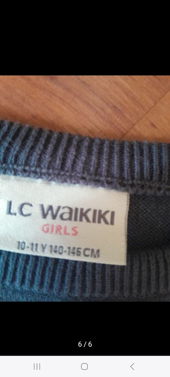 Gri Kız Çocuk Örme Uzun Kollu Elbise ile takim kulotlu corabi - Görsel 5