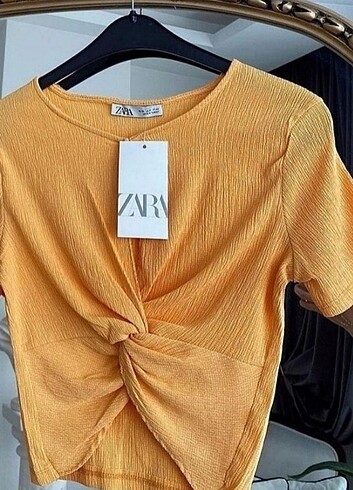 Zara Zara belden düğümlü crop