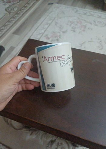 Armec Baskılı Beyaz Seramik Kupa