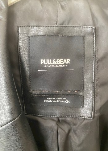 Pull and Bear Pull Bear Siyah Deri Ceket
