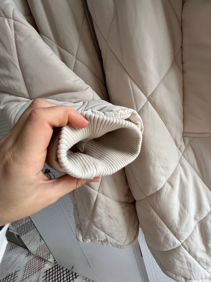 Bej Fermuarlı Kadın mont - Görsel 5