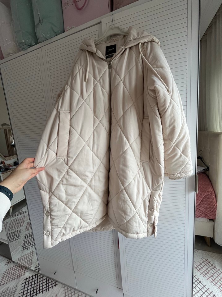 Bej Fermuarlı Kadın mont - Görsel 4