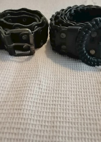 2 adet Siyah Deri Goth Tarzı Kadın Kemer