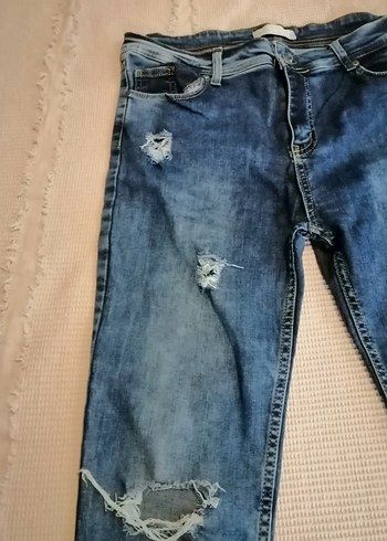 Kadın Mavi Yırtık Kot Pantolon - Görsel 5