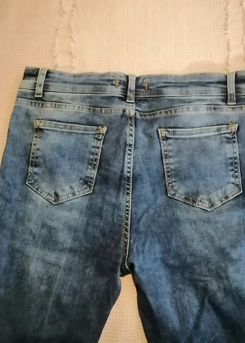 Kadın Mavi Yırtık Kot Pantolon - Görsel 9