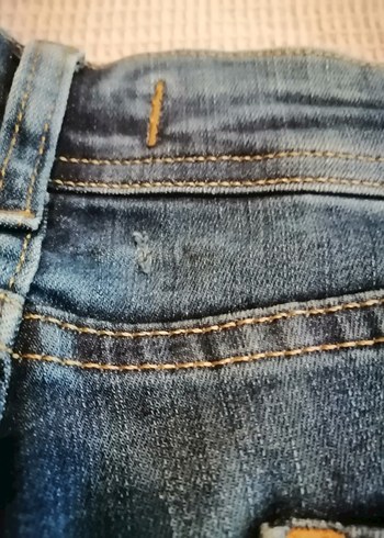 Kadın Mavi Yırtık Kot Pantolon - Görsel 8