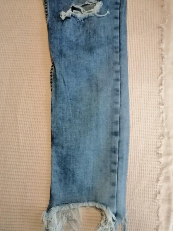 Kadın Mavi Yırtık Kot Pantolon - Görsel 4