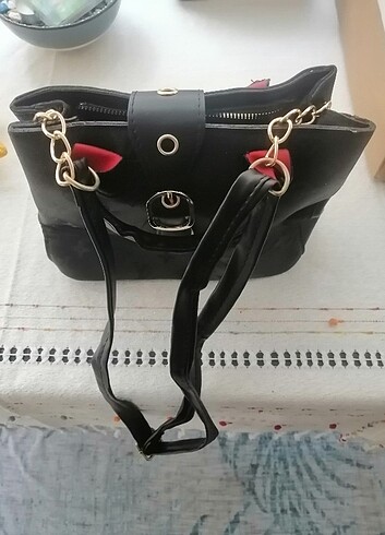 Siyah yarı parlak çanta - Görsel 2