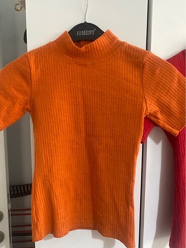 Diğer Fitilli bluz 2 li turuncu ve kırmızı renk