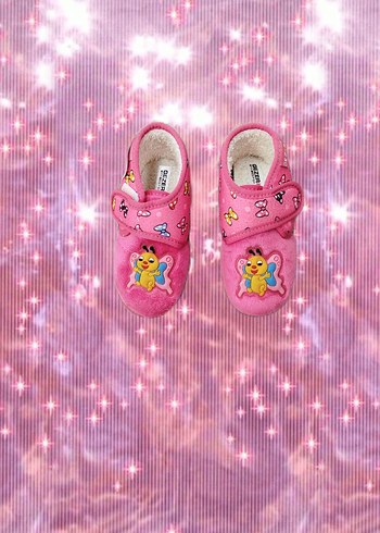 Kız Çocuk Pembe Nakışlı Sıcak Terlik - Görsel 3