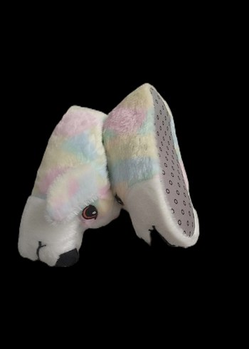Kızlar için Çok Renkli Tie-Dye Peluş Terlik - Görsel 2