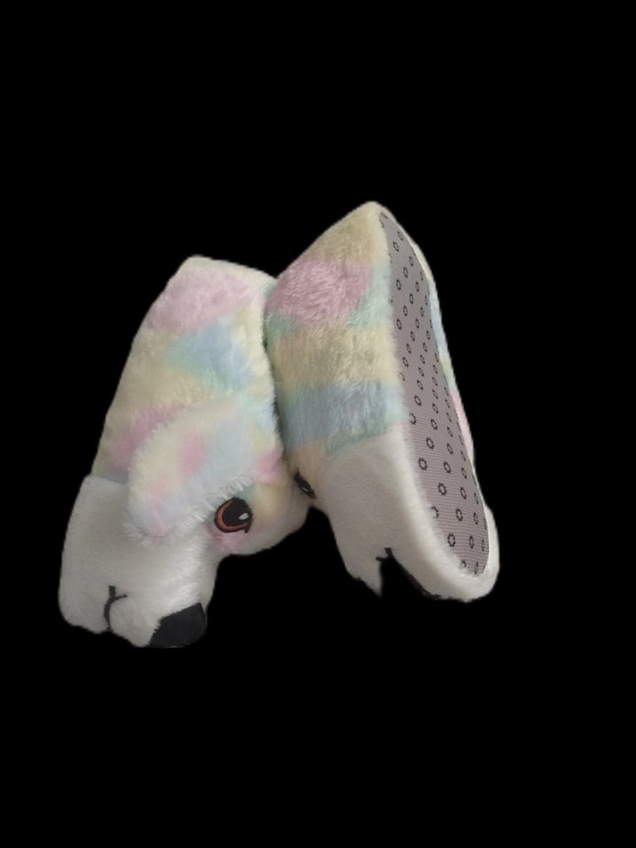 Kızlar için Çok Renkli Tie-Dye Peluş Terlik - Görsel 2