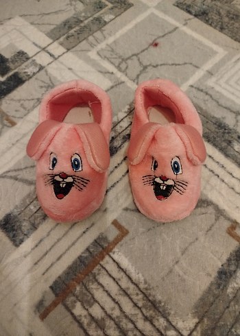 Kız Çocuk Pembe Nakışlı Sıcak Terlik - Görsel 2