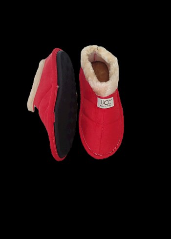 Kız Çocuk Kırmızı Kürklü Sıcak Ev Terliği - Görsel 2