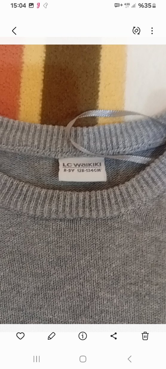 Gri Uzun Kollu Kız Elbisesi - Görsel 3