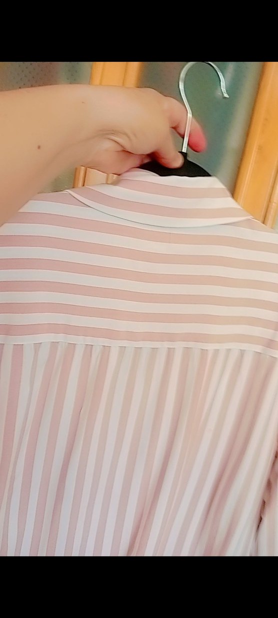 Bej Çizgili Uzun Kollu Gömlek - Görsel 3