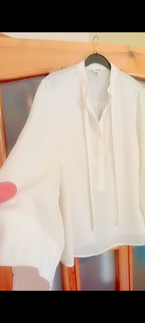 Düğmeli Beyaz Kadın Uzun Kollu Gömlek - Görsel 2