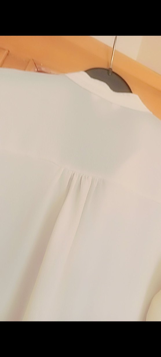 Düğmeli Beyaz Kadın Uzun Kollu Gömlek - Görsel 5