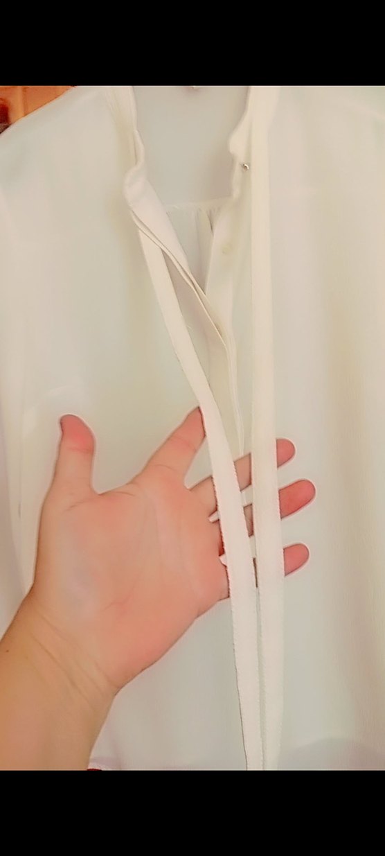 Düğmeli Beyaz Kadın Uzun Kollu Gömlek - Görsel 3