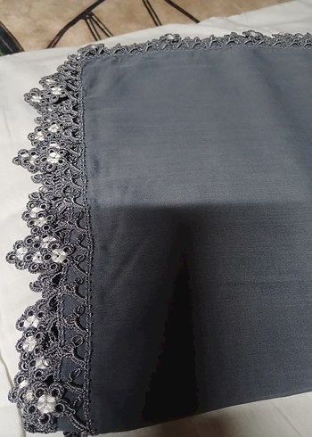 Gri Dantel Kenarlı Kadın cenk yazma sarma oyosı - Görsel 2