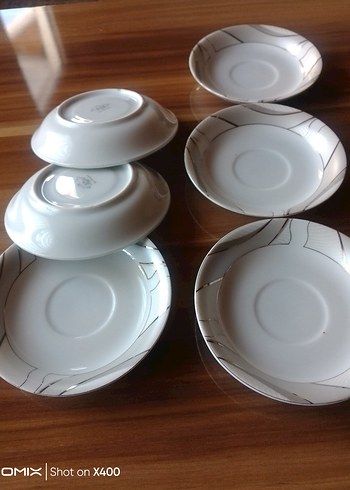 Gri Detaylı Beyaz çay tabağı 6 tane sıfır ürün - Görsel 2