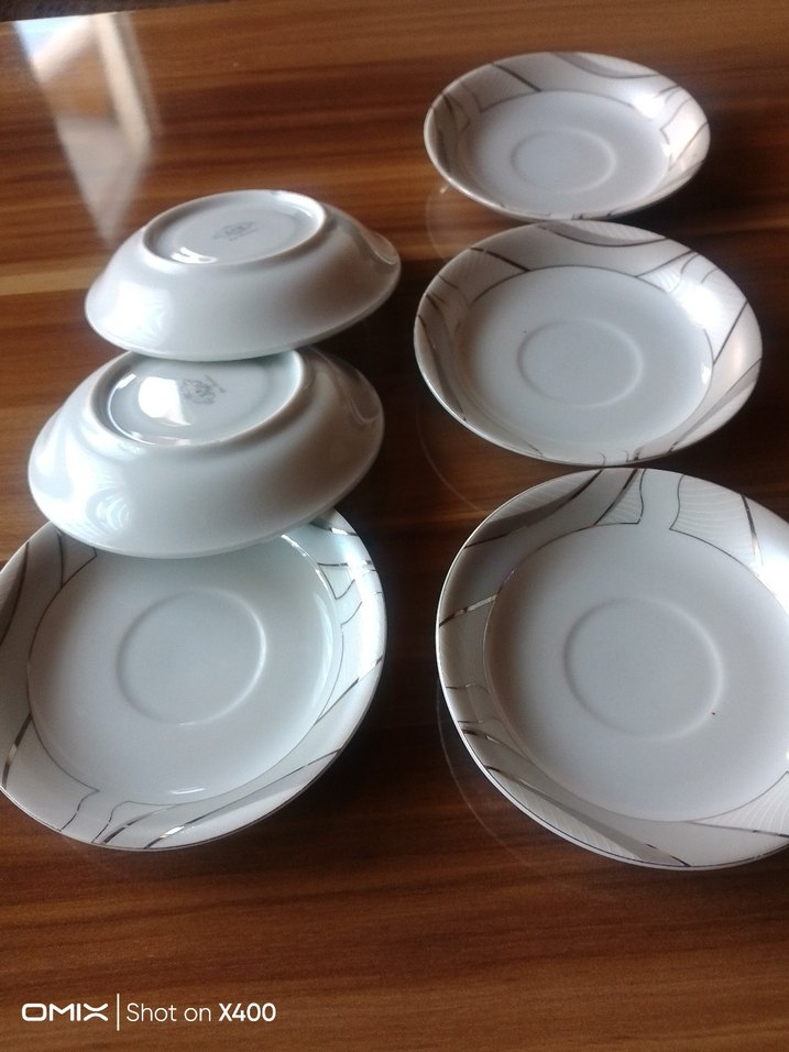 Gri Detaylı Beyaz çay tabağı 6 tane sıfır ürün - Görsel 2