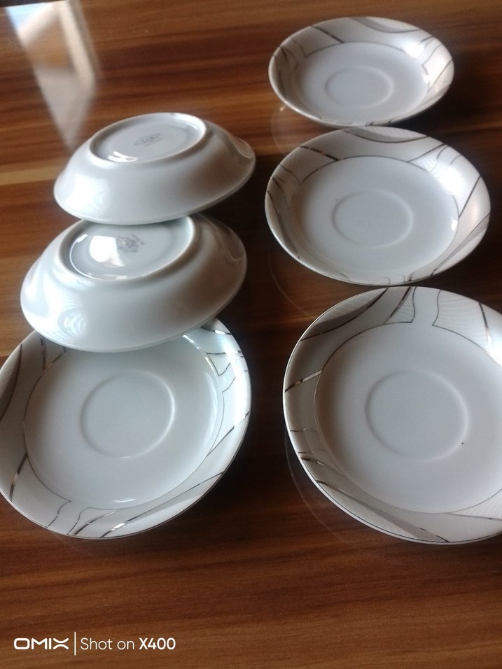 Gri Detaylı Beyaz çay tabağı 6 tane sıfır ürün - Görsel 3