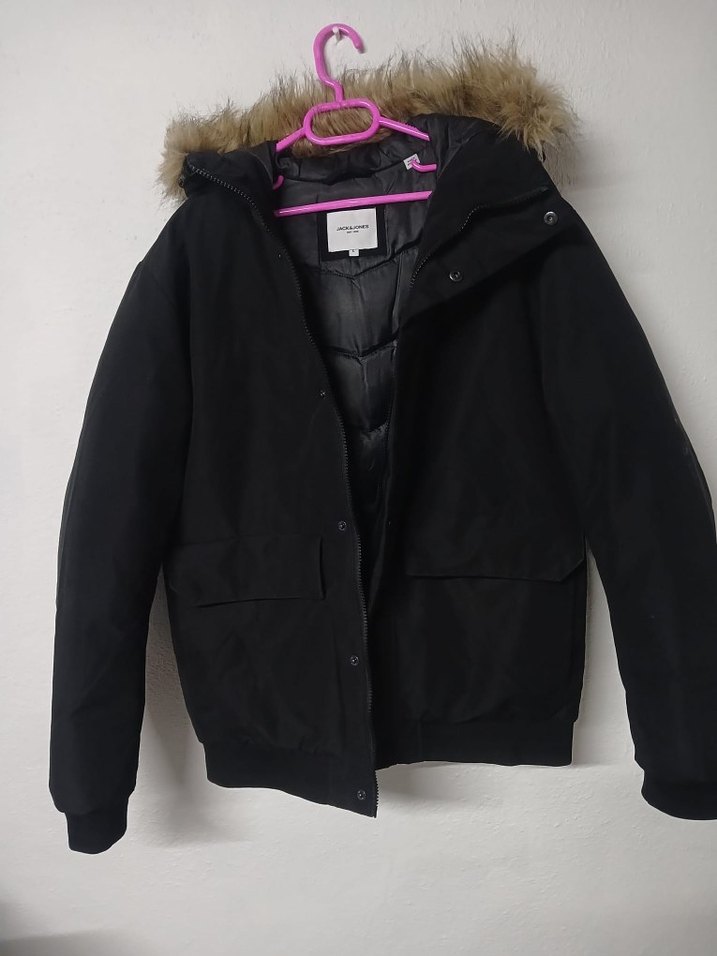 Kürklü Kapüşonlu Siyah Kışlık erkek mont sıfır - Görsel 2