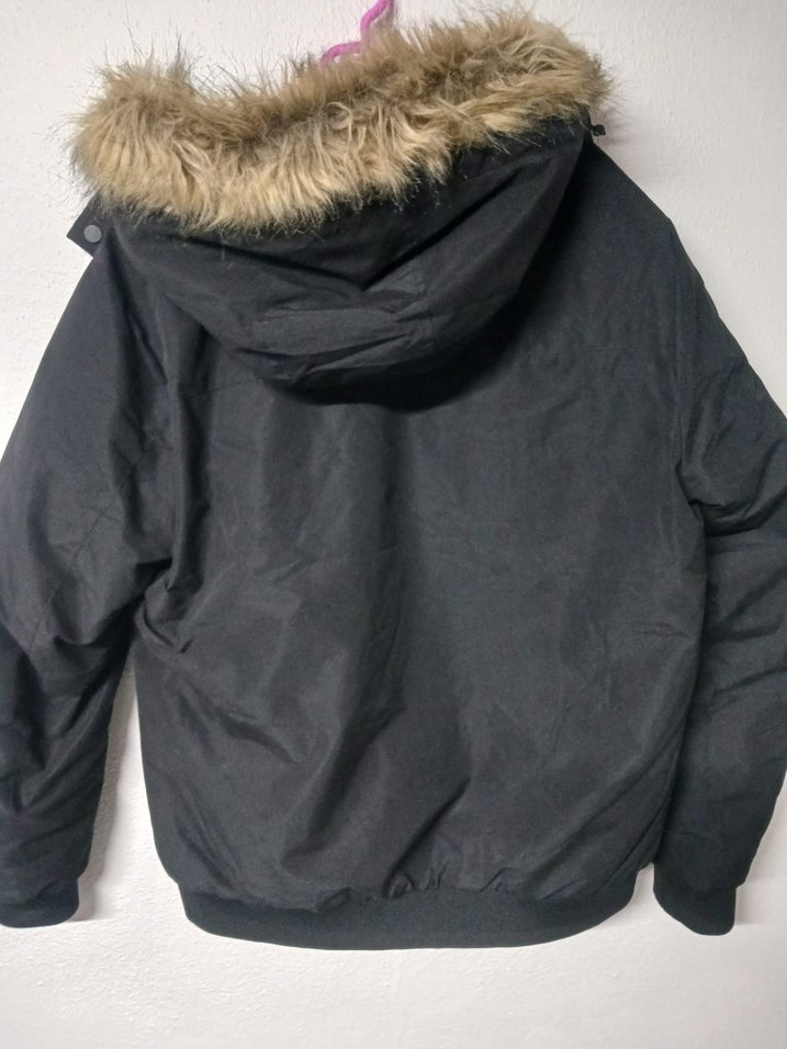 Kürklü Kapüşonlu Siyah Kışlık erkek mont sıfır - Görsel 3