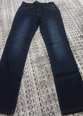 Lacivert Baskılı Kadın Denim Pantolon - Görsel 3